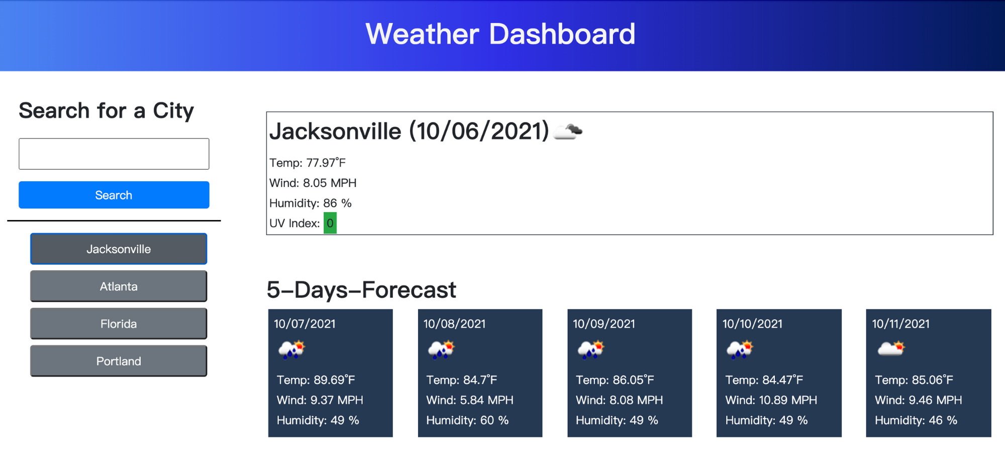 Weather Dashboard